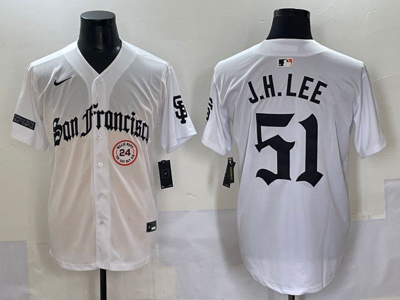 Men 2025 San Francisco Giants 51 J.H.Lee White Five generations Joint Name Nike MLB Jersey style 8